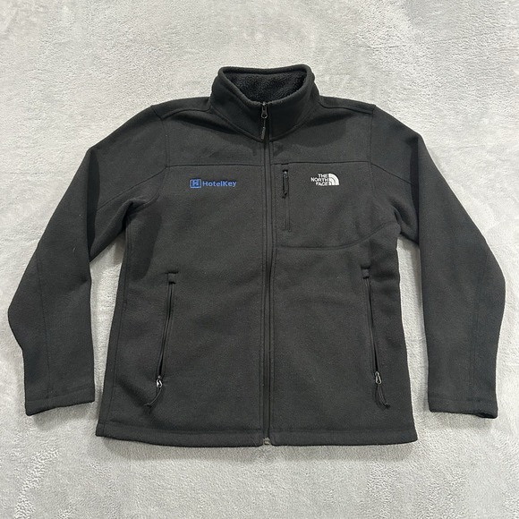 The North Face Full Zip Fleece Jacket Men Medium Black Casual - Picture 1 of 8